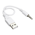 كابل مزامنة بيانات وشحن من USB إلى جاك 3.5 مم لجهاز iPod Shuffle الجيل الأول / الثاني / الثالث، الطول: 15.5 سم