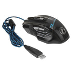 7 Buttons with Scroll Wheel 5000 DPI LED Wired Optical Gaming Mouse for Computer PC Laptop, X7 7 Buttons (Black)