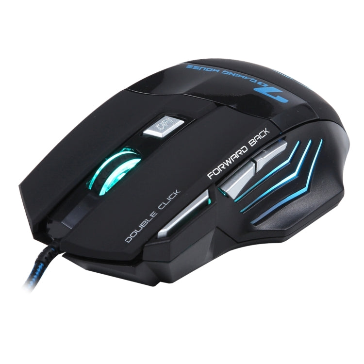 7 Buttons with Scroll Wheel 5000 DPI LED Wired Optical Gaming Mouse for Computer PC Laptop, X7 7 Buttons (Black)
