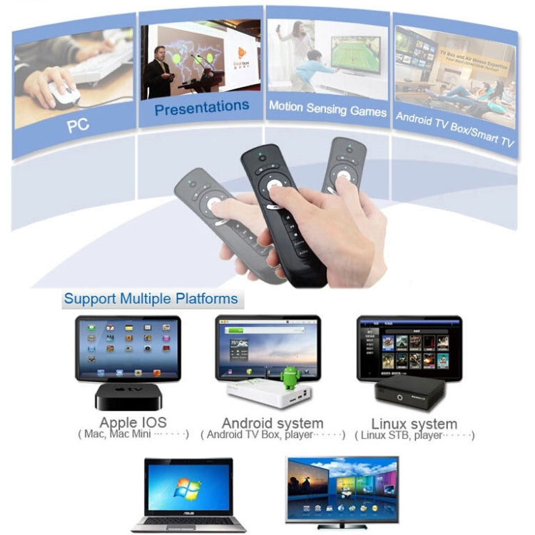 T2 Gyroscope Mini Fly Air Mouse 2.4G Android Remote Control 3D Sense Motion Stick for Desktop / Laptop, T2