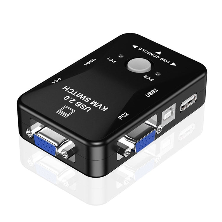مفتاح KVM-21UA بمنفذين USB مع زر تحكم للوحة مفاتيح الكمبيوتر، الفأرة، والشاشة، 2 منفذ (مع USB)