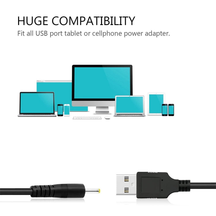 كابل طاقة USB ذكر إلى DC 2.5 × 0.7 مم، الطول: 1.2 م