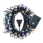ضوء RGB مكون من 100 LED مع وحدة تحكم، تأثير وميض / تلاشي / مطاردة، أبيض دافئ قابس الاتحاد الأوروبي، ضوء أبيض قابس الاتحاد الأوروبي، ضوء ملون 220 فولت قابس الاتحاد الأوروبي