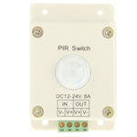 DC 12V-24V 8A PIR Switch Infrared Controller Motion Sensor Switch for LED Light