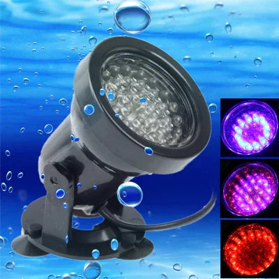 36 LED ضوء ملون لحوض السمك / الحوض المائي، مقاوم للماء بعمق: 1-1.5 متر