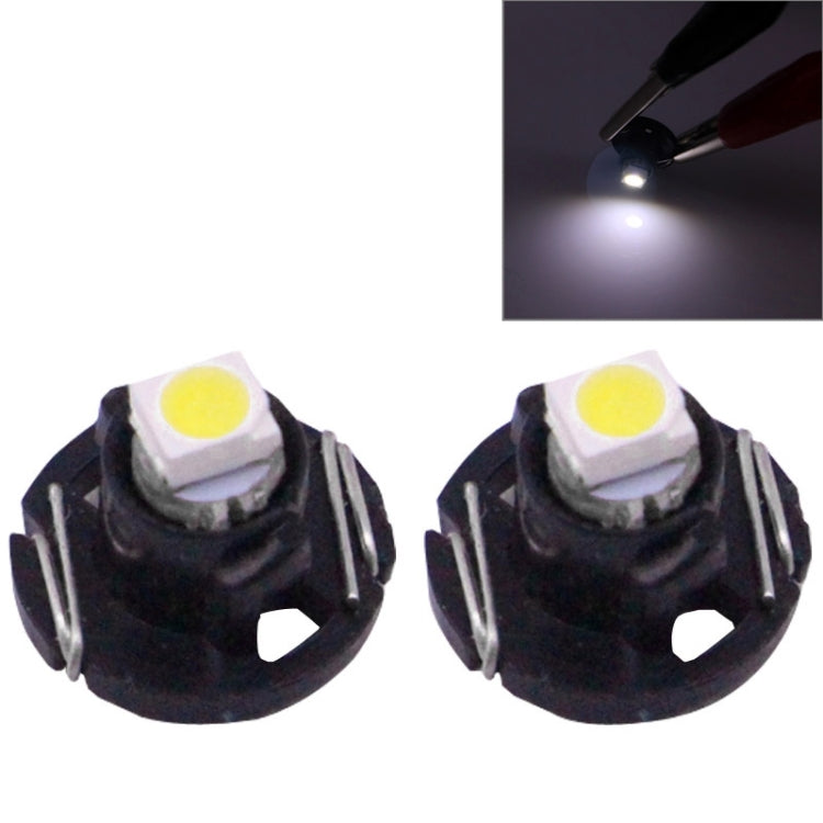 2 PCS T4.2 White Light 0.1W 5LM 1 LED SMD 3528 LED Instrument Light Bulb Dashboard Light for Vehicles, DC 12V, 0.1W T4.2