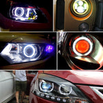 70mm 5W 180LM Angel Eyes Circles Car Headlight COB LED Lights for Vehicles, DC 12-24V, 70mm Blue Light, 70mm White Light
