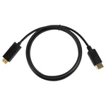 DisplayPort Male to HDMI Male Cable, Cable Length: 1.8m, DP to HDMI Male Black