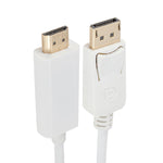كابل محول من DisplayPort ذكر إلى HDMI ذكر، الطول: 1.8 متر، DP إلى HDMI ذكر أبيض، DP إلى HDMI ذكر (مطلي بالذهب)