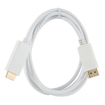 كابل محول من DisplayPort ذكر إلى HDMI ذكر، الطول: 1.8 متر، DP إلى HDMI ذكر أبيض، DP إلى HDMI ذكر (مطلي بالذهب)