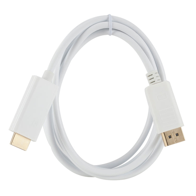 كابل محول من DisplayPort ذكر إلى HDMI ذكر، الطول: 1.8 متر، DP إلى HDMI ذكر أبيض، DP إلى HDMI ذكر (مطلي بالذهب)