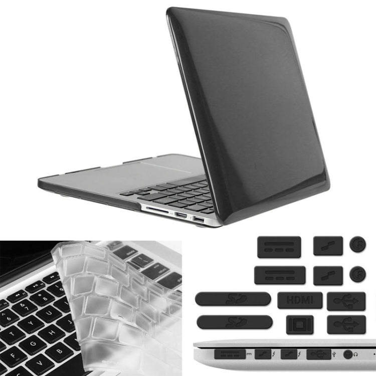 غطاء حماية صلب كريستالي 3 في 1 مع واقي لوحة مفاتيح وسدادة غبار للمنافذ من ENKAY لجهاز Macbook Pro Retina مقاس 13.3 بوصة (النسخة الأمريكية) / A1425 / A1502 Hat-Prince