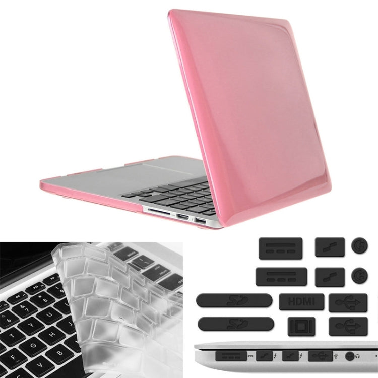 غطاء حماية صلب كريستالي 3 في 1 مع واقي لوحة مفاتيح وسدادة غبار للمنافذ من ENKAY لجهاز Macbook Pro Retina مقاس 13.3 بوصة (النسخة الأمريكية) / A1425 / A1502 Hat-Prince