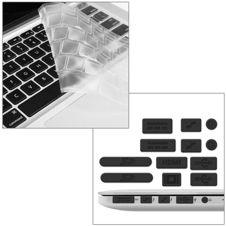 غطاء حماية صلب كريستالي 3 في 1 مع واقي لوحة مفاتيح وسدادة غبار للمنافذ من ENKAY لجهاز Macbook Pro Retina مقاس 13.3 بوصة (النسخة الأمريكية) / A1425 / A1502 Hat-Prince