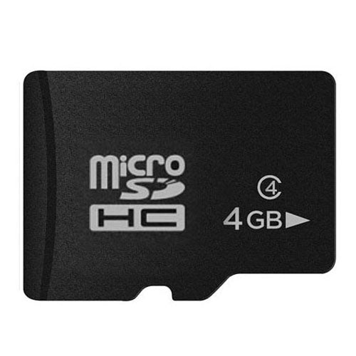 4 GB High-Speed-Micro-SD(TF)-Speicherkarte der Klasse 10 aus Taiwan, Schreibgeschwindigkeit: 8 MB/s, Lesegeschwindigkeit: 12 MB/s (100 % der tatsächlichen Kapazität), 4 GB ungeschützte Speicherkarte
