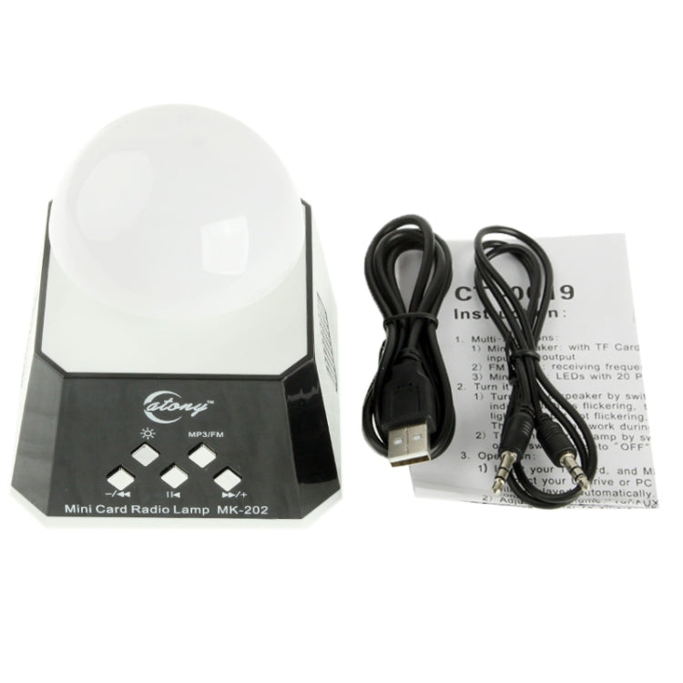 مكبر صوت CT-0019 مع أضواء LED متعددة وراديو FM، يدعم بطاقة TF