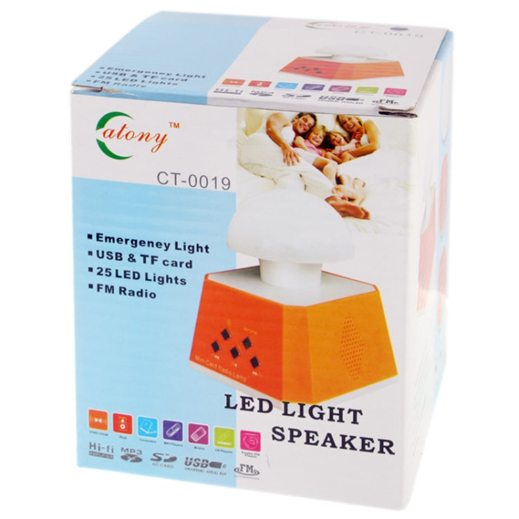 مكبر صوت CT-0019 مع أضواء LED متعددة وراديو FM، يدعم بطاقة TF