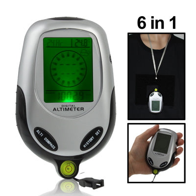 6 in 1 (Altimeter, Barometer, Compass, Thermoeter, Time & Calendar) Multifunction Digital Compass, 6 in 1