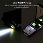 10 in 1 (Thermometer, Hygrometer, LED light, Reflector, Spirit level, Compass, Whistle, Flint, Magnifier, Ruler) Multi-Function Portable Compass, 10 in 1