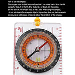 2 in 1 Compass with Map Measuring Ruler Lanyard Emergency Survival Tool, 2 in 1