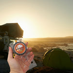 2 in 1 Compass with Map Measuring Ruler Lanyard Emergency Survival Tool, 2 in 1