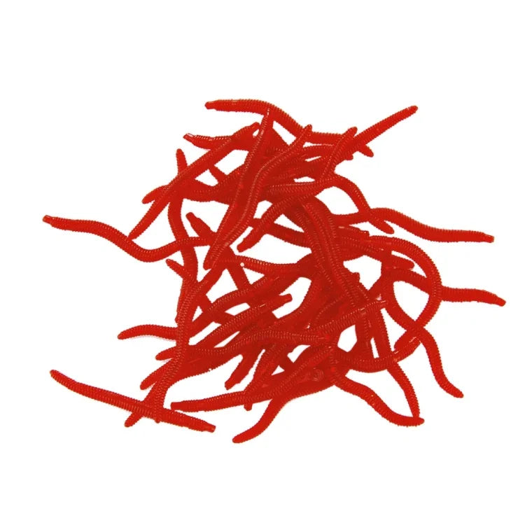 100 PCS Artificial Earthworm Fishing Lures Soft Silicone Worms Fishing Bait