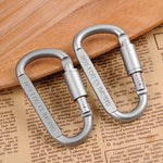 2PCS Multi-function High Quality Aluminum Alloy D Shape Camping  Hang Buckle Carabiner, 2PCS Aluminum Alloy