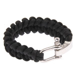 Multi-functional Nylon Braided Survival Bracelets with Adjustable Stainless Steel Shackle, Steel Shackle