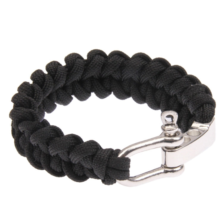 Multi-functional Nylon Braided Survival Bracelets with Adjustable Stainless Steel Shackle, Steel Shackle