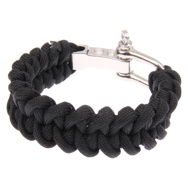 Multi-functional Nylon Braided Survival Bracelets with Adjustable Stainless Steel Shackle, Steel Shackle