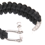 Multi-functional Nylon Braided Survival Bracelets with Adjustable Stainless Steel Shackle, Steel Shackle