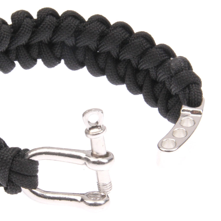 Multi-functional Nylon Braided Survival Bracelets with Adjustable Stainless Steel Shackle, Steel Shackle