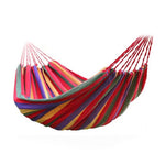 Strip Single Camping Outdoor Canvas Hammock, Size: 185cm x 80cm, 185cm x 80cm (Red), 260cm x 100cm (Blue)