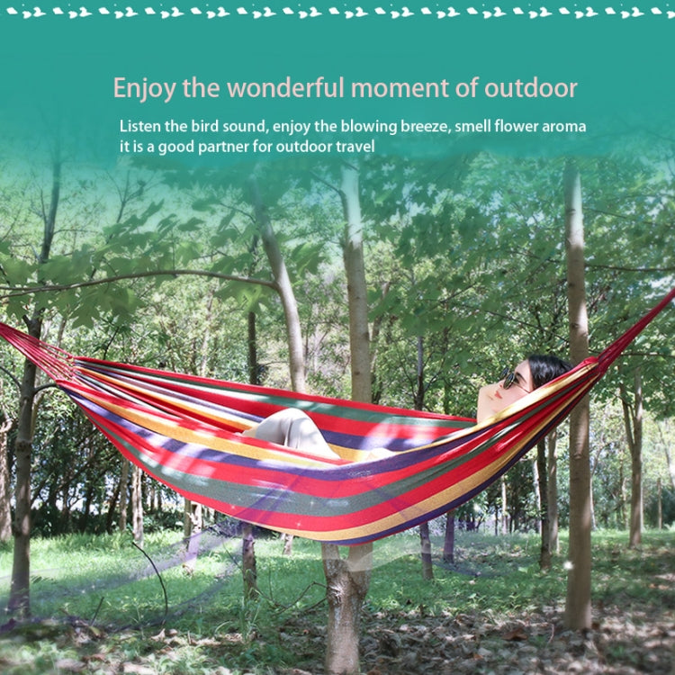 Strip Single Camping Outdoor Canvas Hammock, Size: 185cm x 80cm, 185cm x 80cm (Red), 260cm x 100cm (Blue)