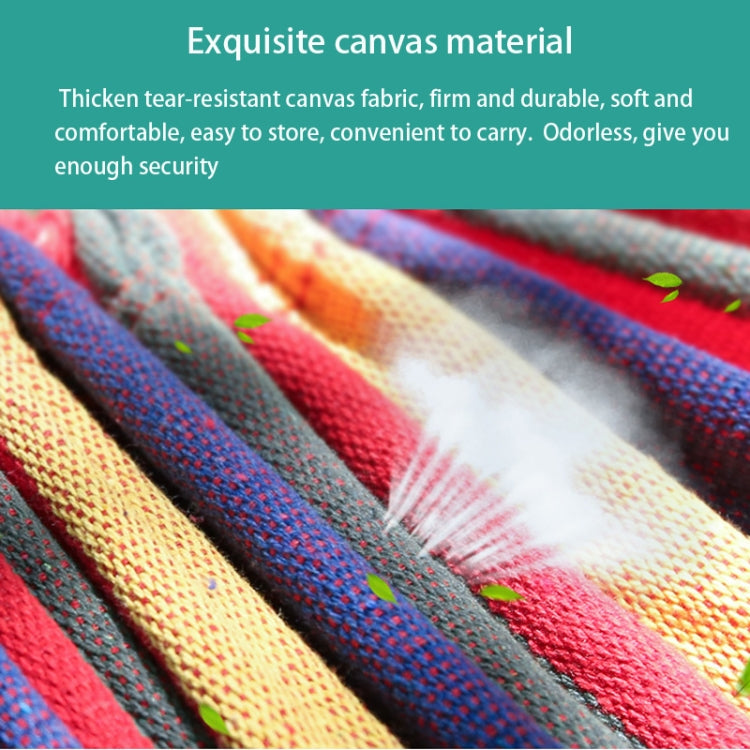 Strip Single Camping Outdoor Canvas Hammock, Size: 185cm x 80cm, 185cm x 80cm (Red), 260cm x 100cm (Blue)