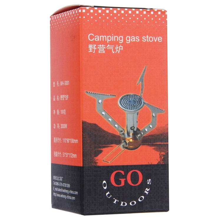 WH-S001 Outdoor Portable Ultra Mini Stainless Steel Gas Stove Camping Gas Stove, WH-S001