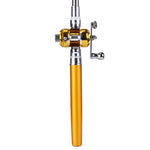Pen Style Fishing Rod, Circle Pulley Gold, Flywheel Silver, Flywheel Gold