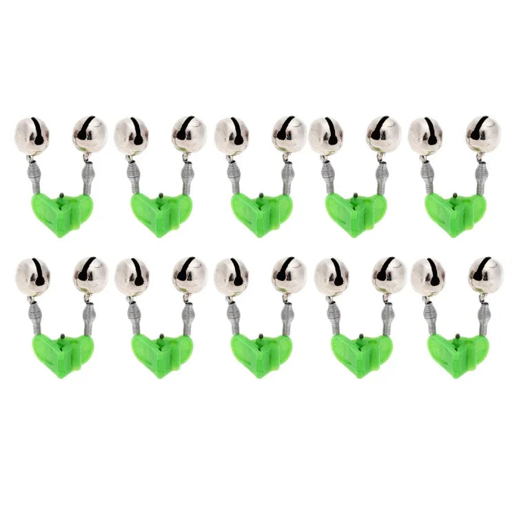 10 PCS Fishing Accessory Twin Bells Clip On Fishing Rod Fishing Bait Alarm, Random Color Delivery, Fishing Bait Alarm