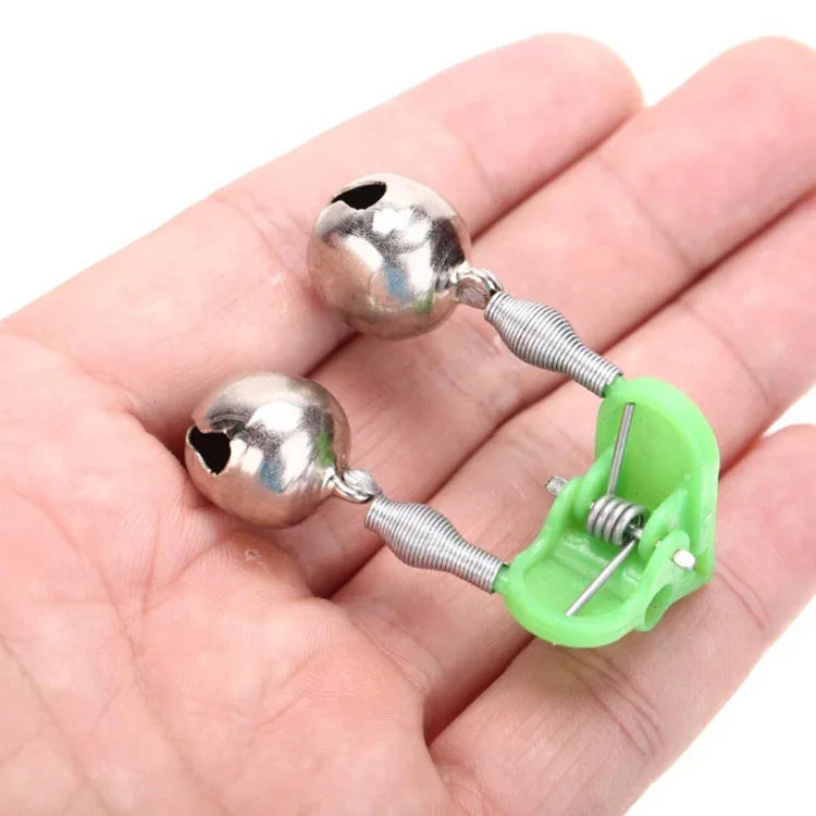 10 PCS Fishing Accessory Twin Bells Clip On Fishing Rod Fishing Bait Alarm, Random Color Delivery, Fishing Bait Alarm