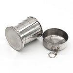 Stainless Steel Retractable Outdoor Cup  Size: 85 x 72 x 72 mm (Big), Size: 85 x 72 x 72 mm