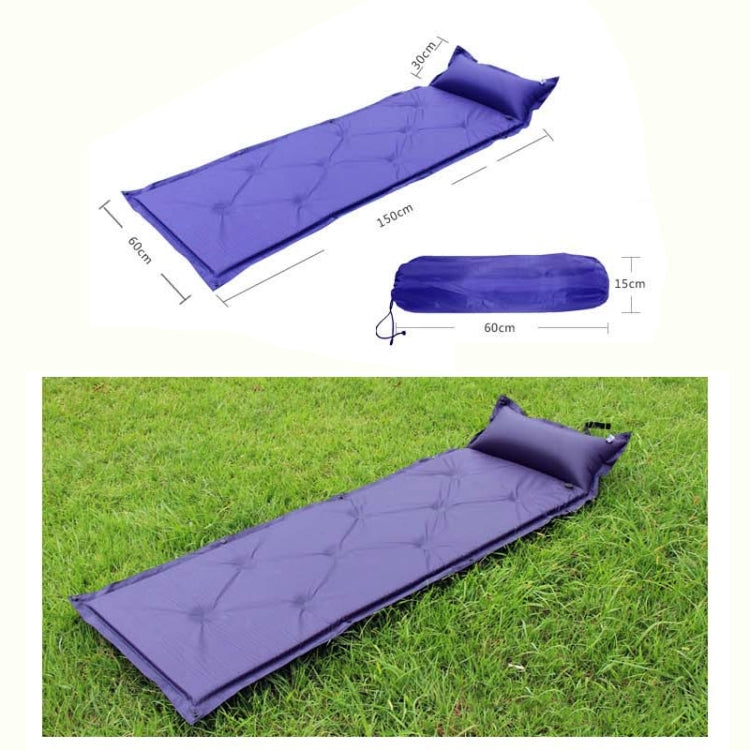 Automatic Inflatable Sleeping Pad Moisture Proof Pad with Pillow, 183x57x2.5cm Purple, 183x57x2.5cm Green