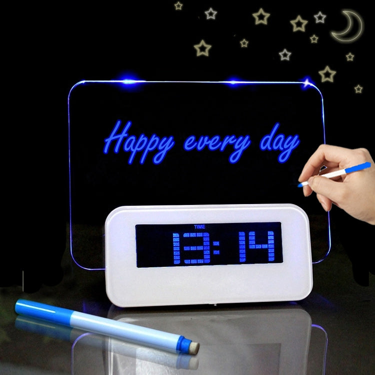 Multifunction LCD Digital Alarm Clock Thermometer + 4-Port USB HUB + Message Board with Blue or Green LCD backlight, USB Message Board