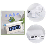Multifunction LCD Digital Alarm Clock Thermometer + 4-Port USB HUB + Message Board with Blue or Green LCD backlight, USB Message Board