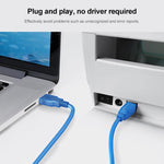 كابل تمديد طابعة USB 2.0 من AM إلى BM، الطول: 1.8م، الطول: 1.8م