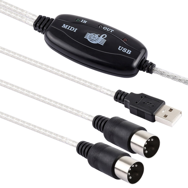 كابل محول واجهة USB إلى MIDI للبيانو الكهربائي، الطول: 1.8م