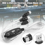 كابل محول واجهة USB إلى MIDI للبيانو الكهربائي، الطول: 1.8م