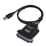 كابل محول طابعة USB إلى متوازي 1284 36 دبوس، طول الكابل: 1م، USB 2.0 إلى IEEE1284 (أسود)