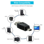 محول USB 2.0 أنثى إلى Mini USB 5Pin ذكر (وظيفة OTG)