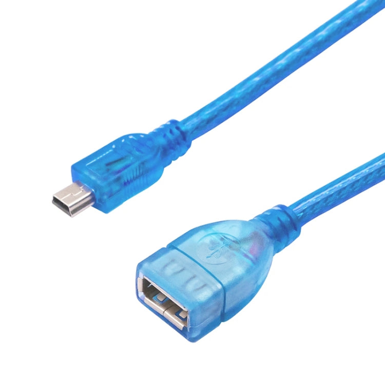 كابل محول Mini USB 5 دبابيس إلى USB 2.0 AF OTG، الطول: 22سم (أزرق)، 22سم