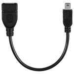 كابل محول Mini USB 5 دبابيس إلى USB 2.0 AF OTG، Mini USB، 12سم (أسود)